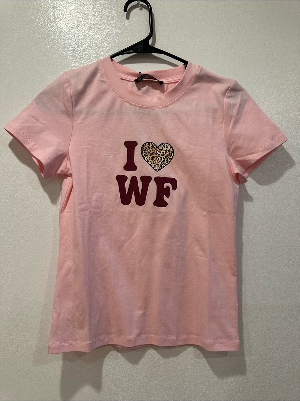 White Fox Pink Graphic Tee with Leopard Heart